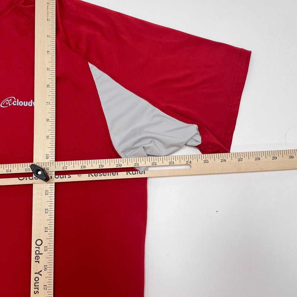 Cloudveil Short Sleeve Pullover Men’s Size Large Red Half Zip‎ Shirt Hiking Base - Picture 10 of 11